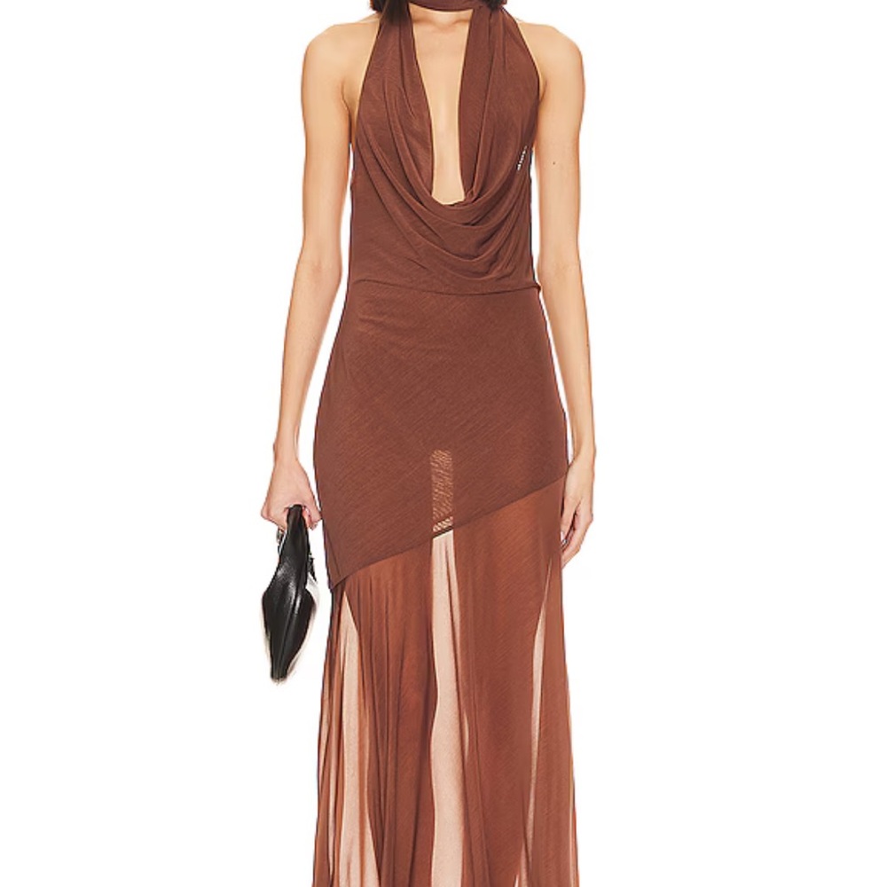 LPA Estelle Maxi Dress in Chocolate